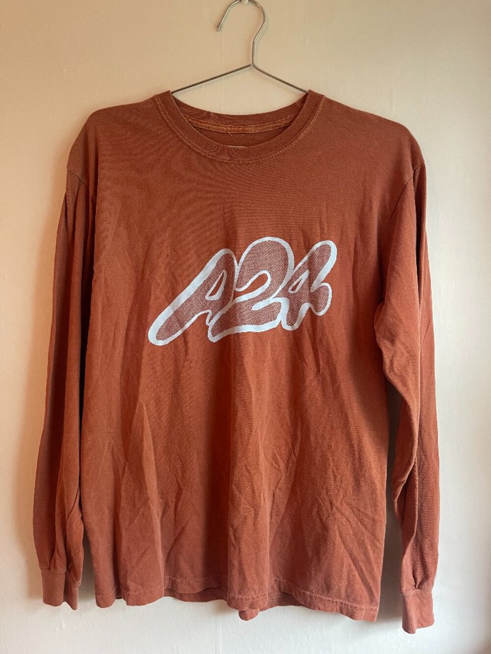 Rare! A24 Bitmap Logo Long Sleeve - Rust / Orange - Men's M